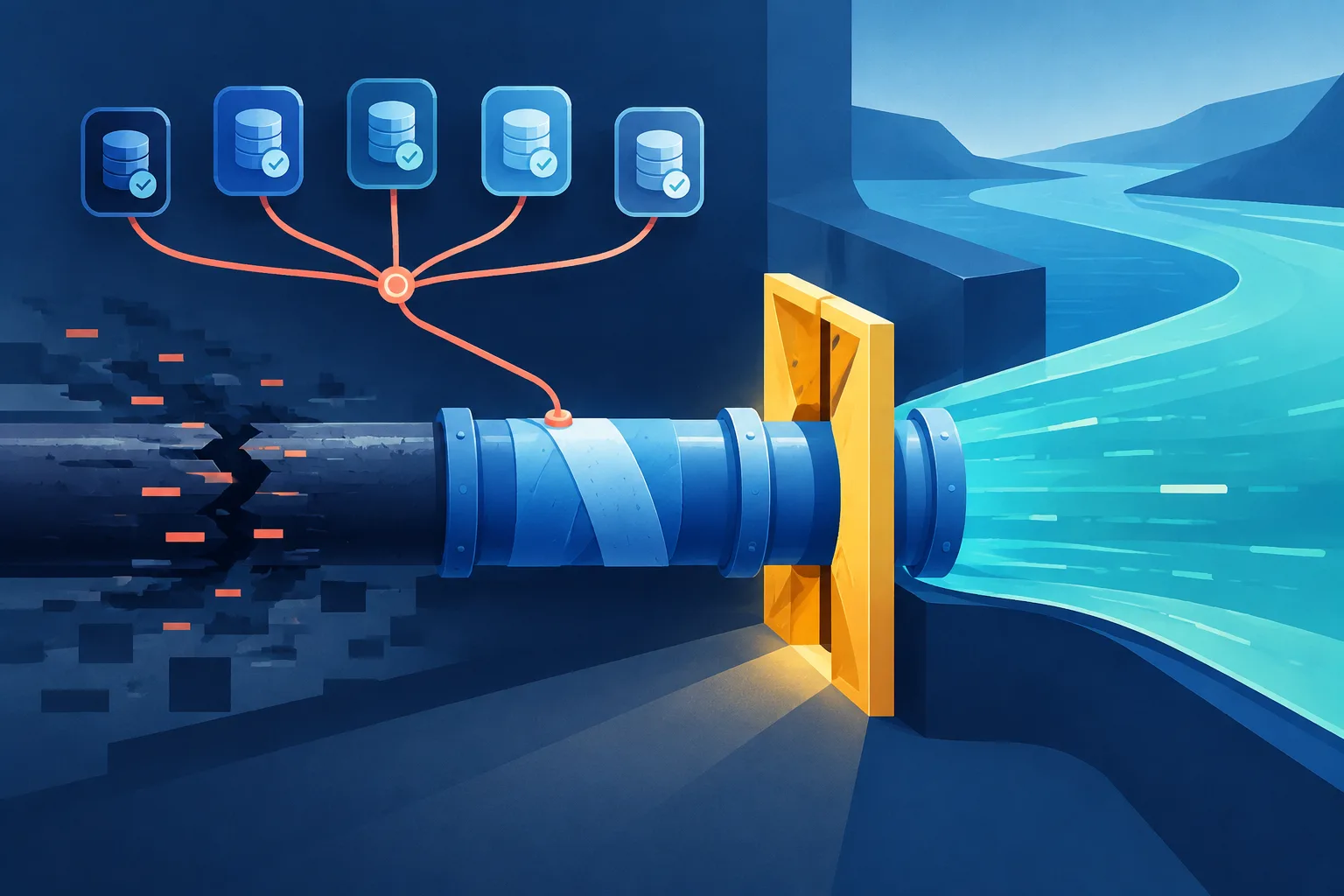 A patch moves through a limited canary rollout with a rollback path to preserved configurations.