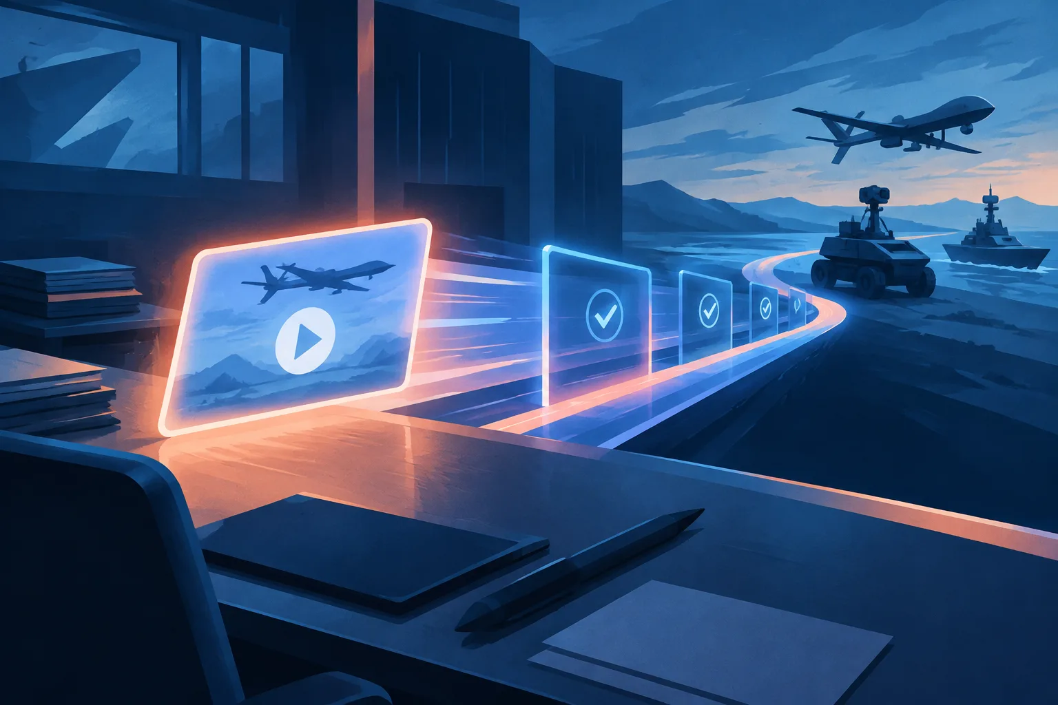 A five-minute video tile enters an accelerated military procurement corridor.