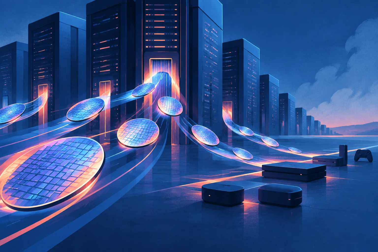 AI data centers draw memory wafers away from waiting consumer electronics.